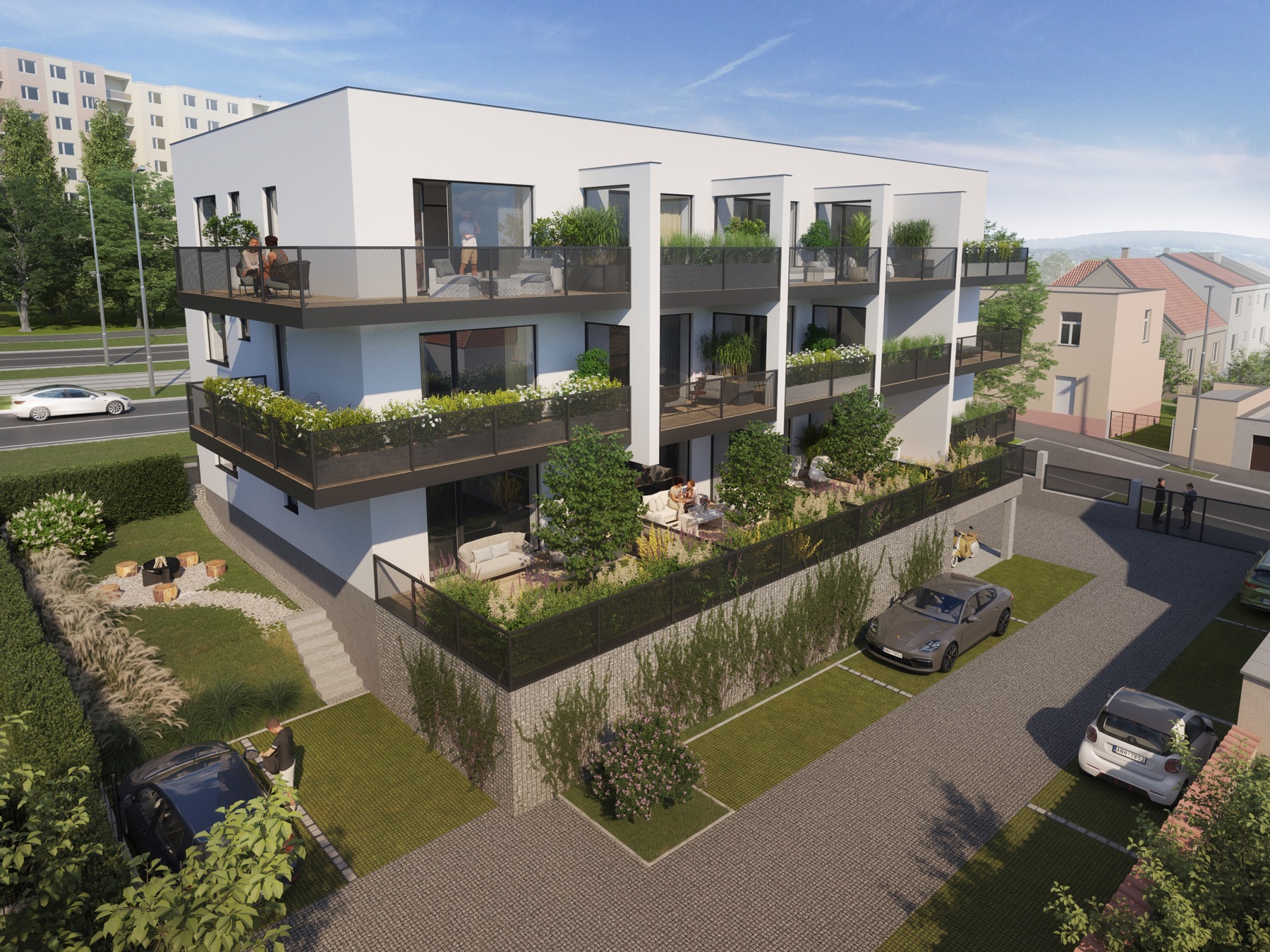 Vizualizace exteriéru projektu Viladům Lidická